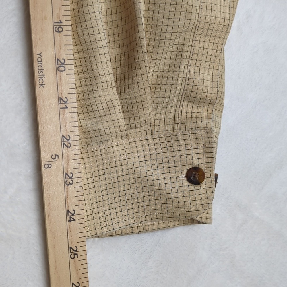 John Rich Bros Woolrich Mens Yellow Checkered Vented Hiking Fishing Shirt Size L - Picture 15 of 15